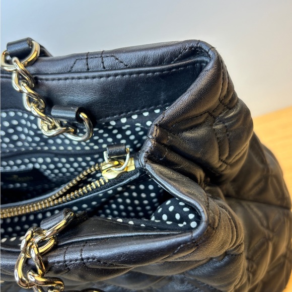 Kate Spade Astor Court “Elena” Black Quilted Leather Handbag Like New!!